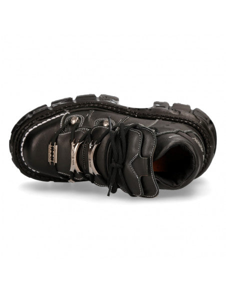New Rock Boot ANKLE IMPERFECT WITH LACES M-TANK106-C4 Black