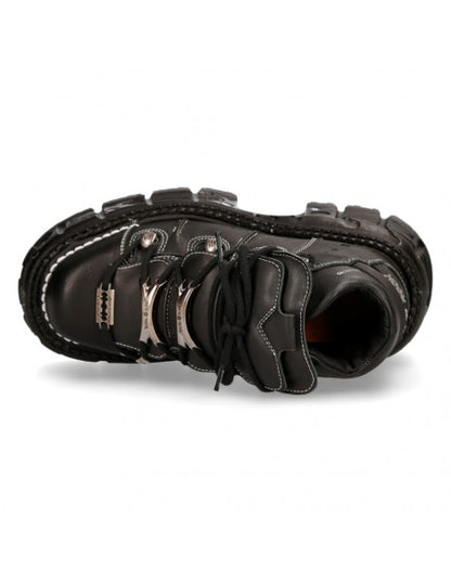 New Rock Boot ANKLE IMPERFECT WITH LACES M-TANK106-C4 Black