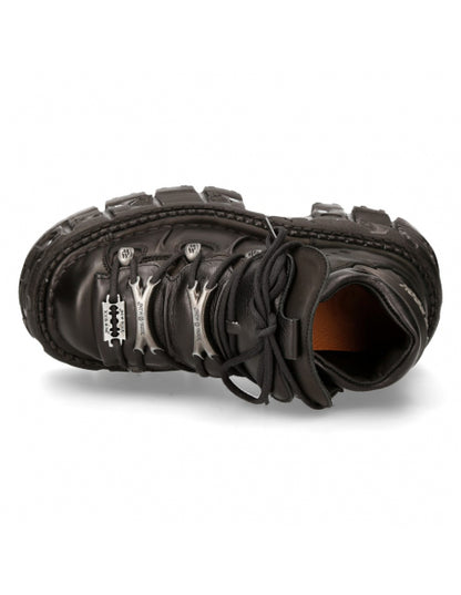 New Rock ANKLE BOOT BLACK IMPERFECT WITH LACES M-TANK106-R20 Black