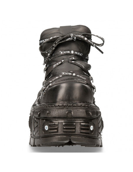 New Rock Boot ANKLE IMPERFECT WITH LACES M-TANK106NLACE-C1 Black