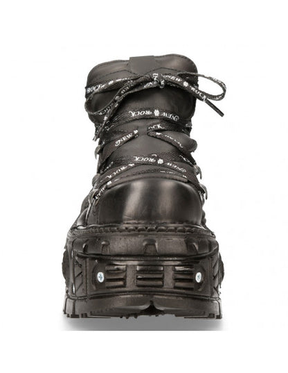 New Rock Boot ANKLE IMPERFECT WITH LACES M-TANK106NLACE-C1 Black