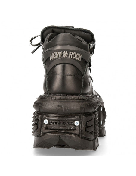 New Rock Boot ANKLE IMPERFECT WITH LACES M-TANK106NLACE-C1 Black