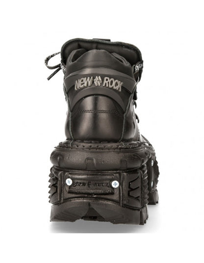 New Rock Boot ANKLE IMPERFECT WITH LACES M-TANK106NLACE-C1 Black