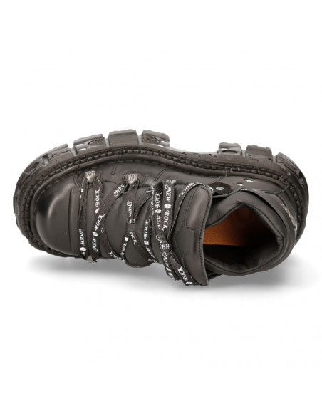 New Rock Boot ANKLE IMPERFECT WITH LACES M-TANK106NLACE-C1 Black