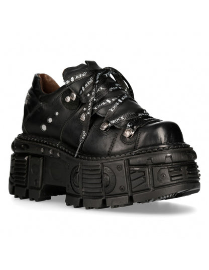 New Rock Boots IMPERFECT WITH LACES M-TANK120NSHLACE-S1 Black