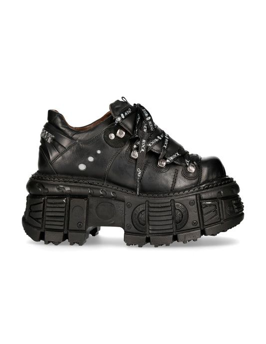 New Rock Boots IMPERFECT WITH LACES M-TANK120NSHLACE-S1 Black